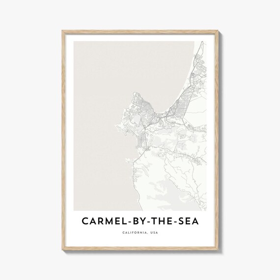 Carmel By The Sea California Minimal City Map Line Art Wall Poster