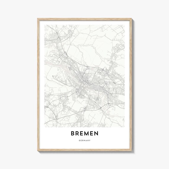 Bremen Germany Minimalist City Street Map Line Art Wall Poster