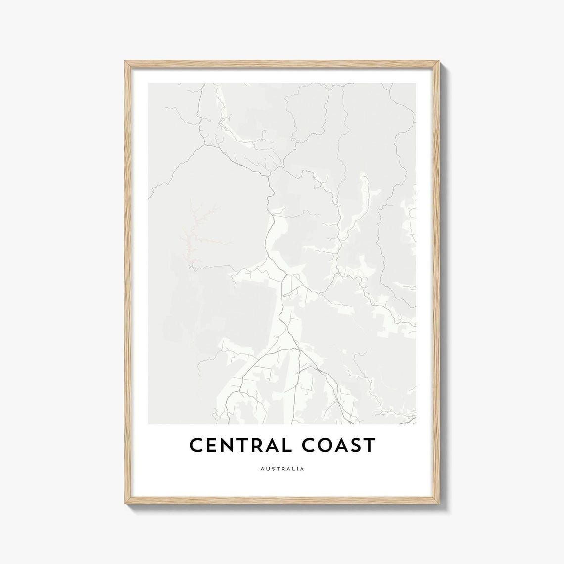Central Coast Australia Minimalist Region Street Map Wall Poster