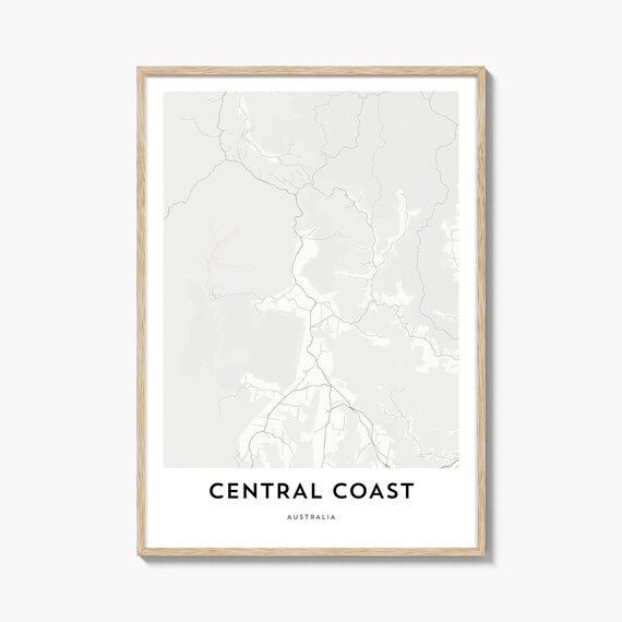 Central Coast Australia Minimalist Region Street Map Wall Poster