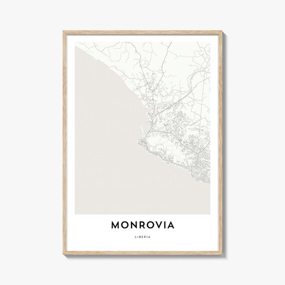 Monrovia Liberia Minimalist Street Map City Artwork Gift Poster