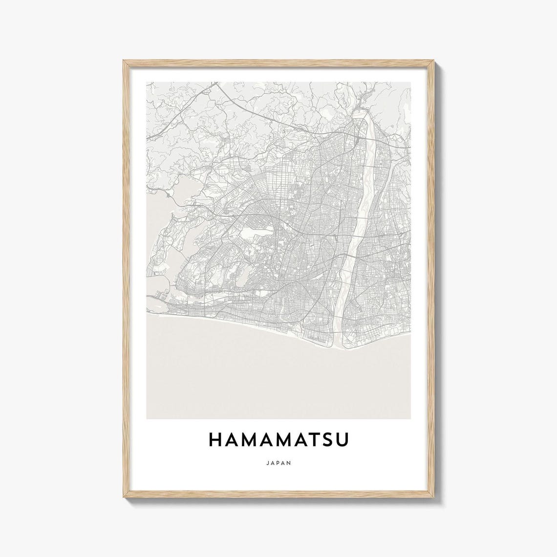 Hamamatsu Japan Minimalist City Street Map Modern Decor Poster