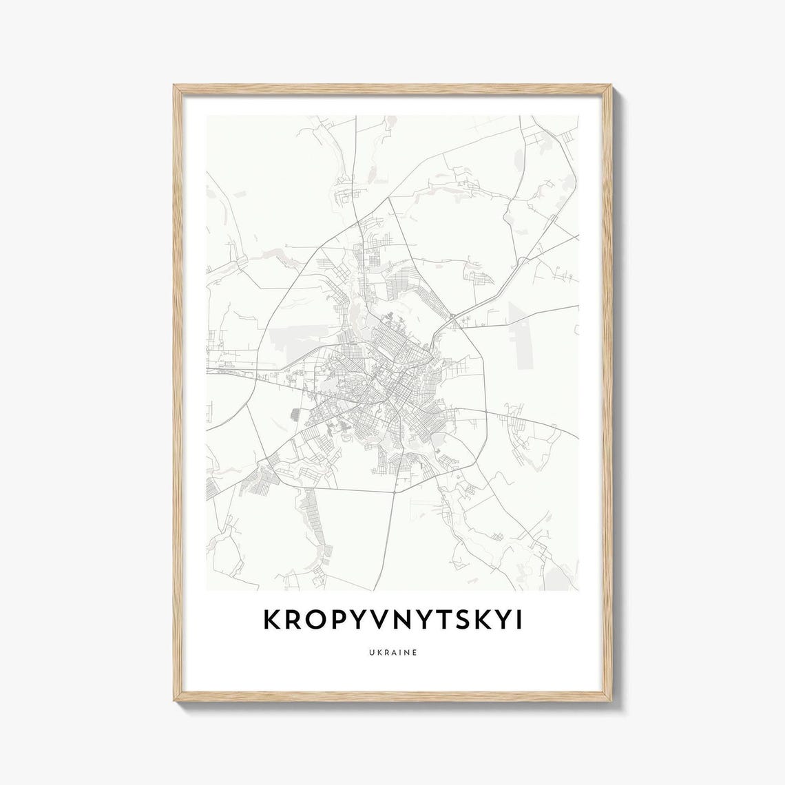 Kropyvnytskyi Ukraine Minimalist City Map Travel Artwork Poster