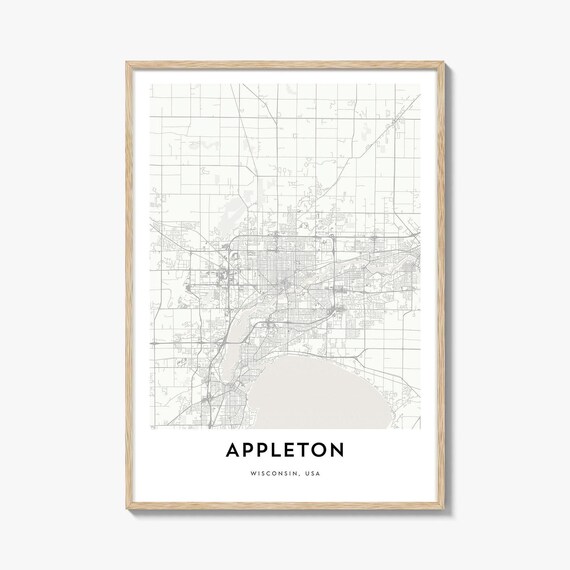 Appleton Wisconsin Minimalist City Map Line Art Gift Home Poster