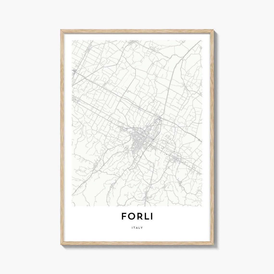 Forli Italy City Street Map Minimalist Line Art Home Decor Poster
