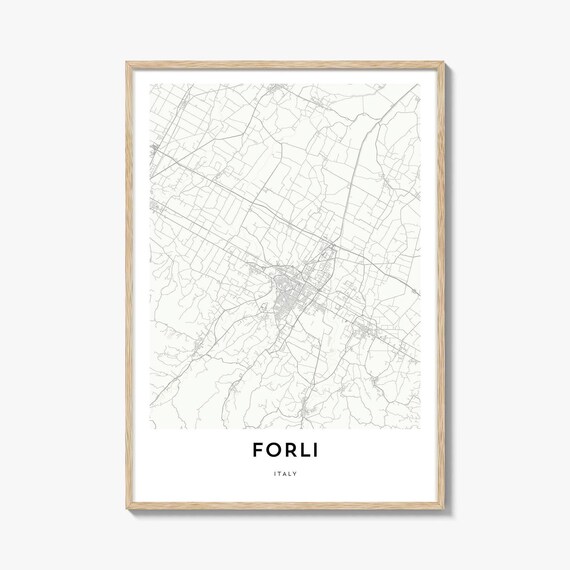 Forli Italy City Street Map Minimalist Line Art Home Decor Poster