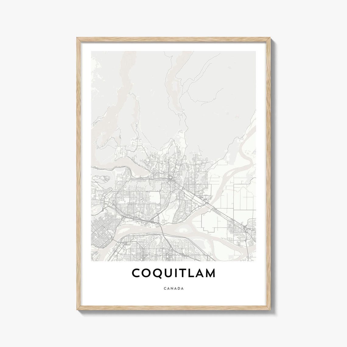 Coquitlam British Columbia Minimal City Street Map Art Poster