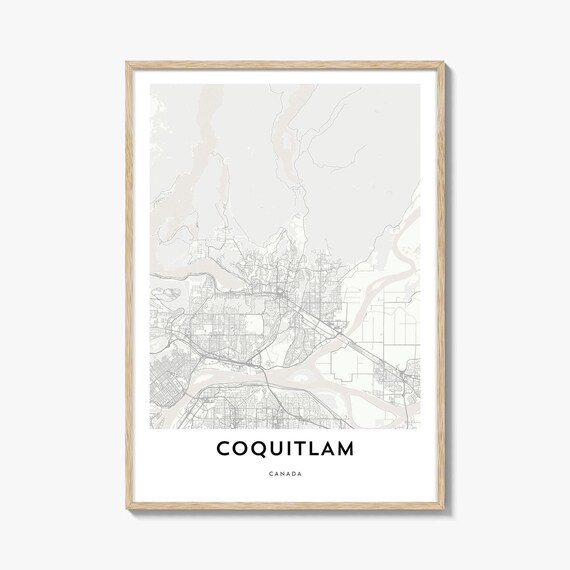 Coquitlam British Columbia Minimal City Street Map Art Poster