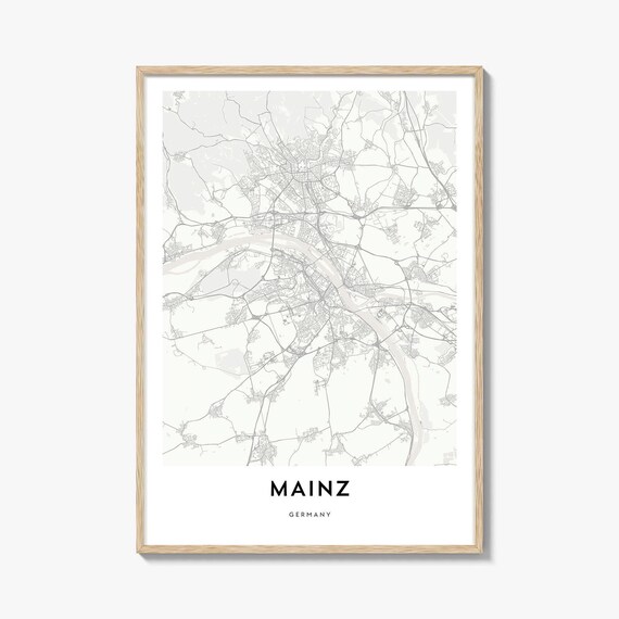 Mainz Germany Minimalist City Street Map Art Poster for Home