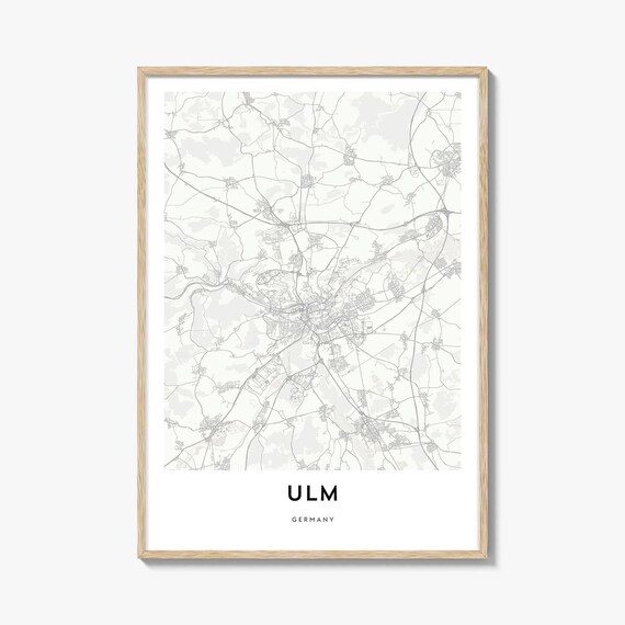 Ulm Germany Minimalist City Street Map Elegant Decor Travel Poster