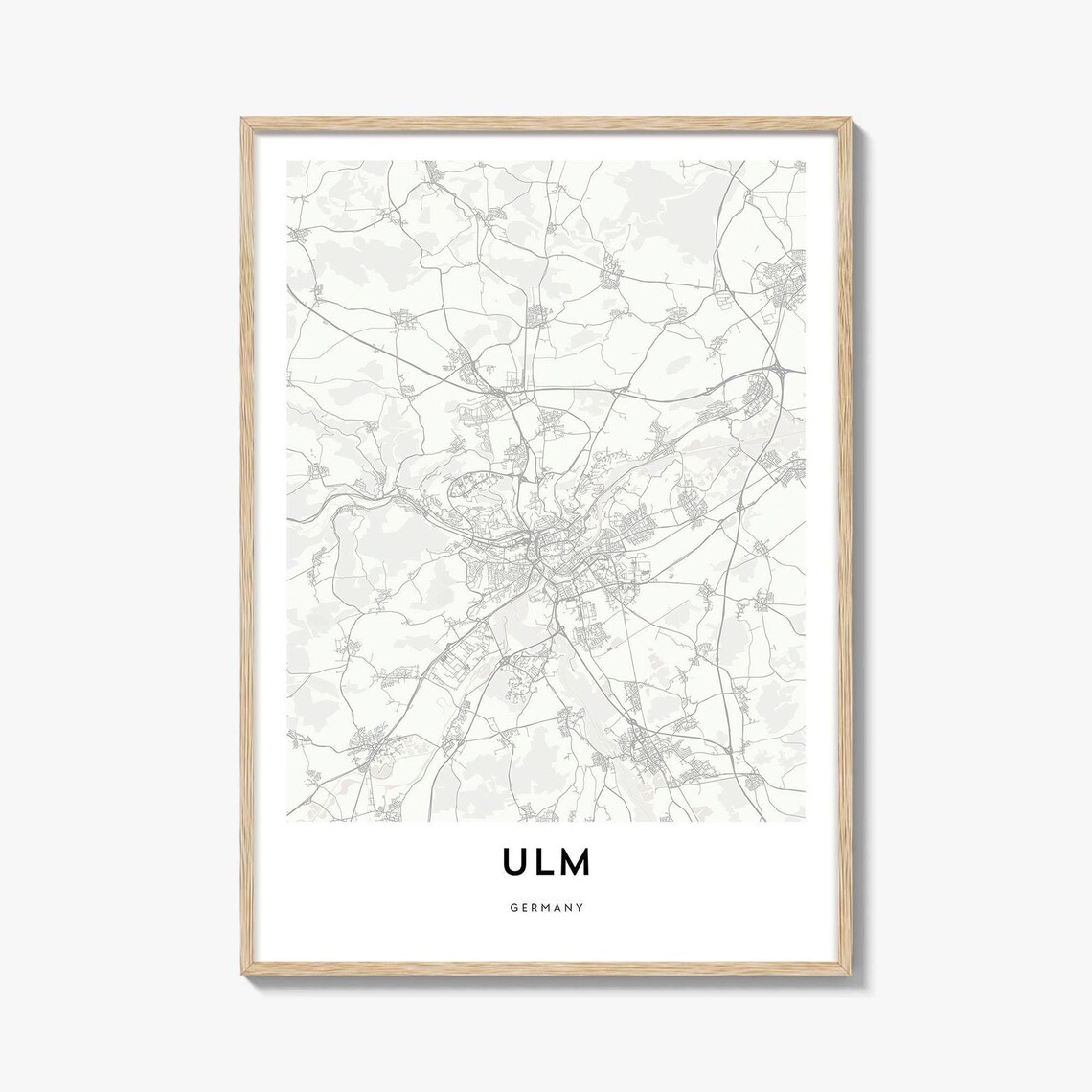 Ulm Germany Minimalist City Street Map Elegant Decor Travel Poster
