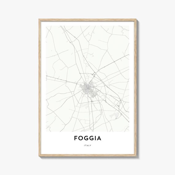 Foggia Italy Minimal Line Street Map City Art Poster Decor Gift