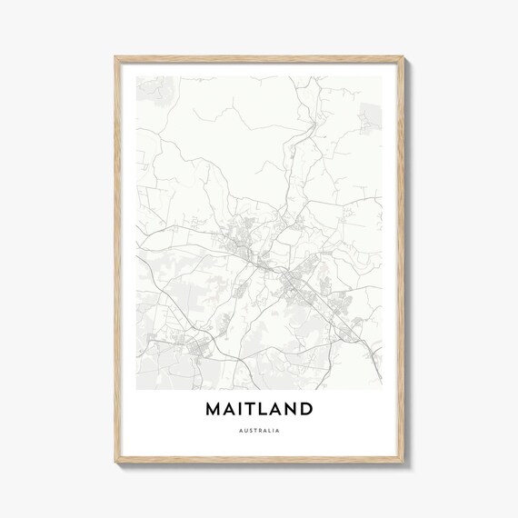 Maitland Australia Regional Town Minimalist Street Map Travel Poster