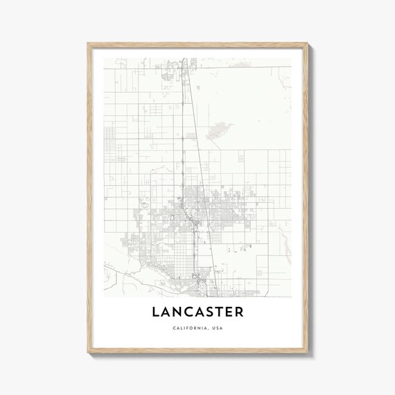 Lancaster California Minimalist Street Map City Line Art Poster