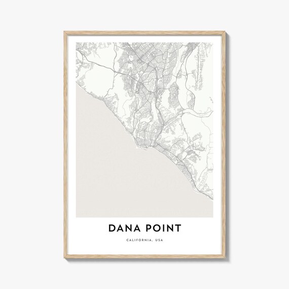 Dana Point California Coastal City Map Line Street Art Wall Poster