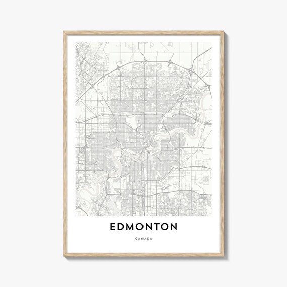 Edmonton Canada Minimalist City Map Street Art Travel Poster