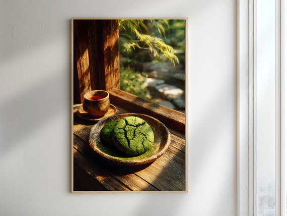 Matcha Cookie Printable Poster Japanese Cafe Wall Art Digital Download