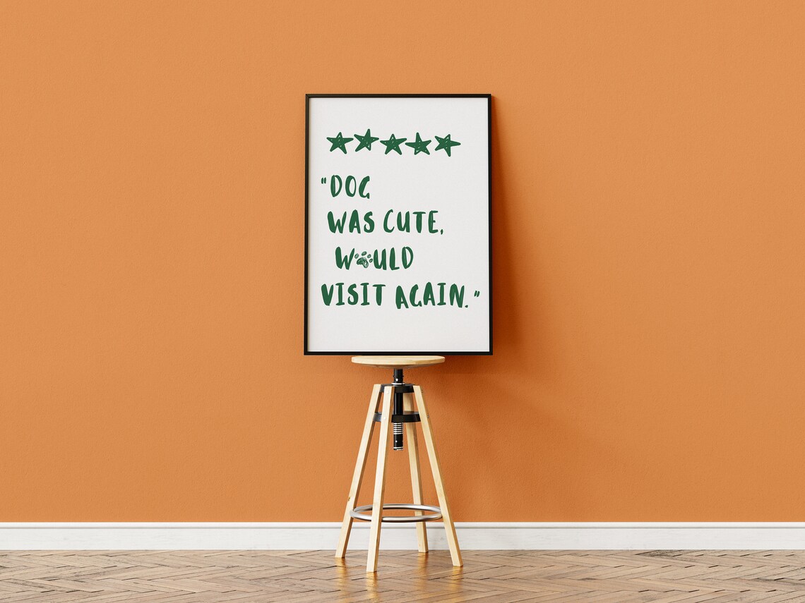 Funny Dog Quote Poster, Quirky Minimalist Typography - Image 2