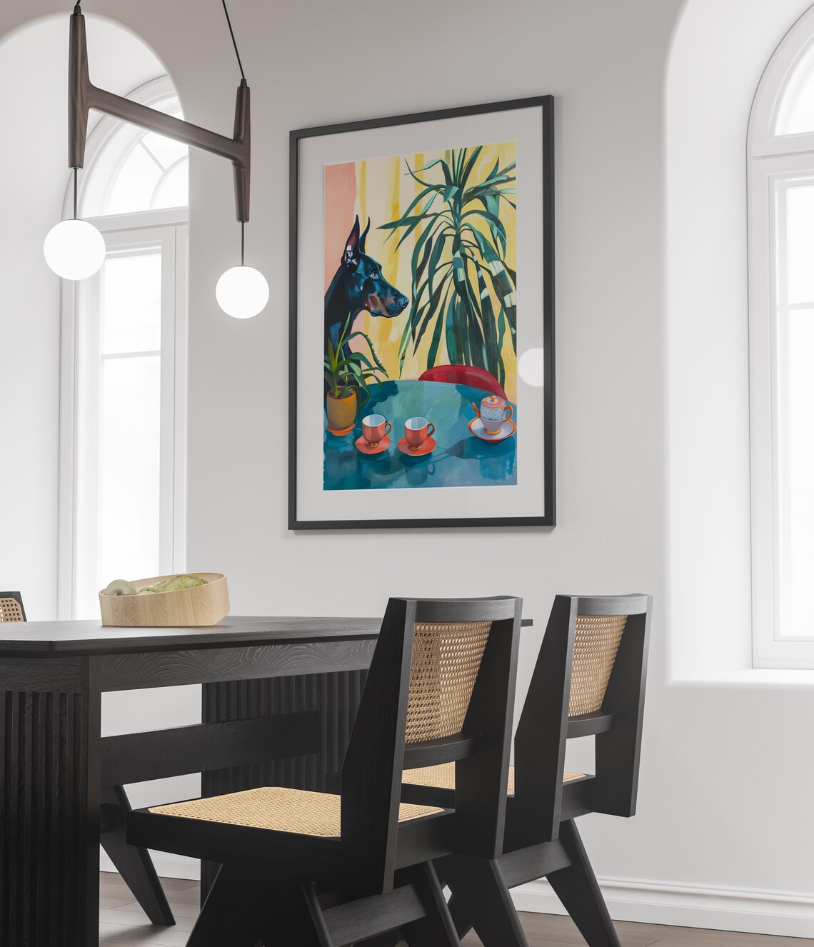 Retro Doberman Coffee Illustration Poster, Vintage Kitchen - Image 2