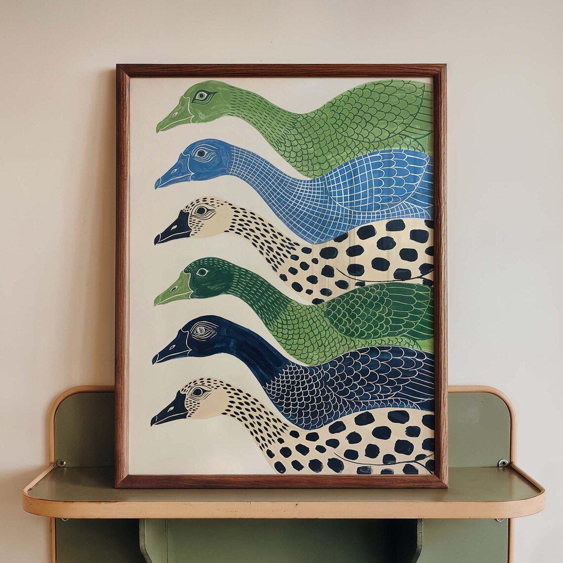 Duck Wall Art Print, Coastal Bird Illustration