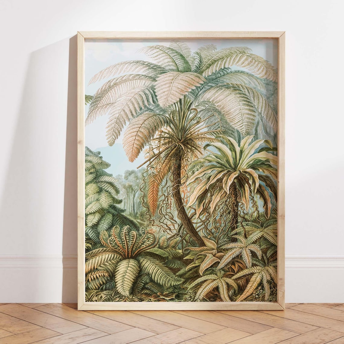 Palm Tree Fern Vintage Tropical Botanical Art Print
