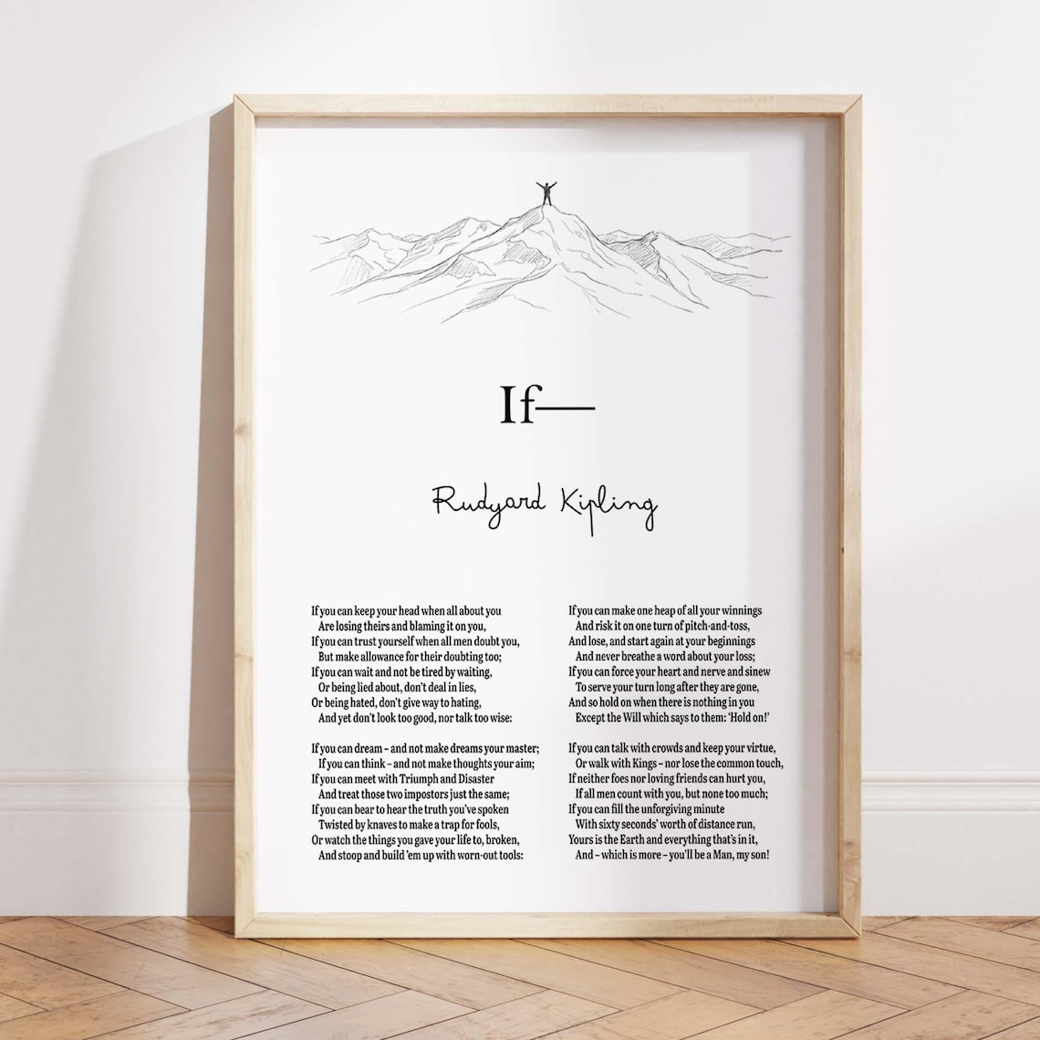 Rudyard Kipling Poem, Mountain Inspirational Office Decor