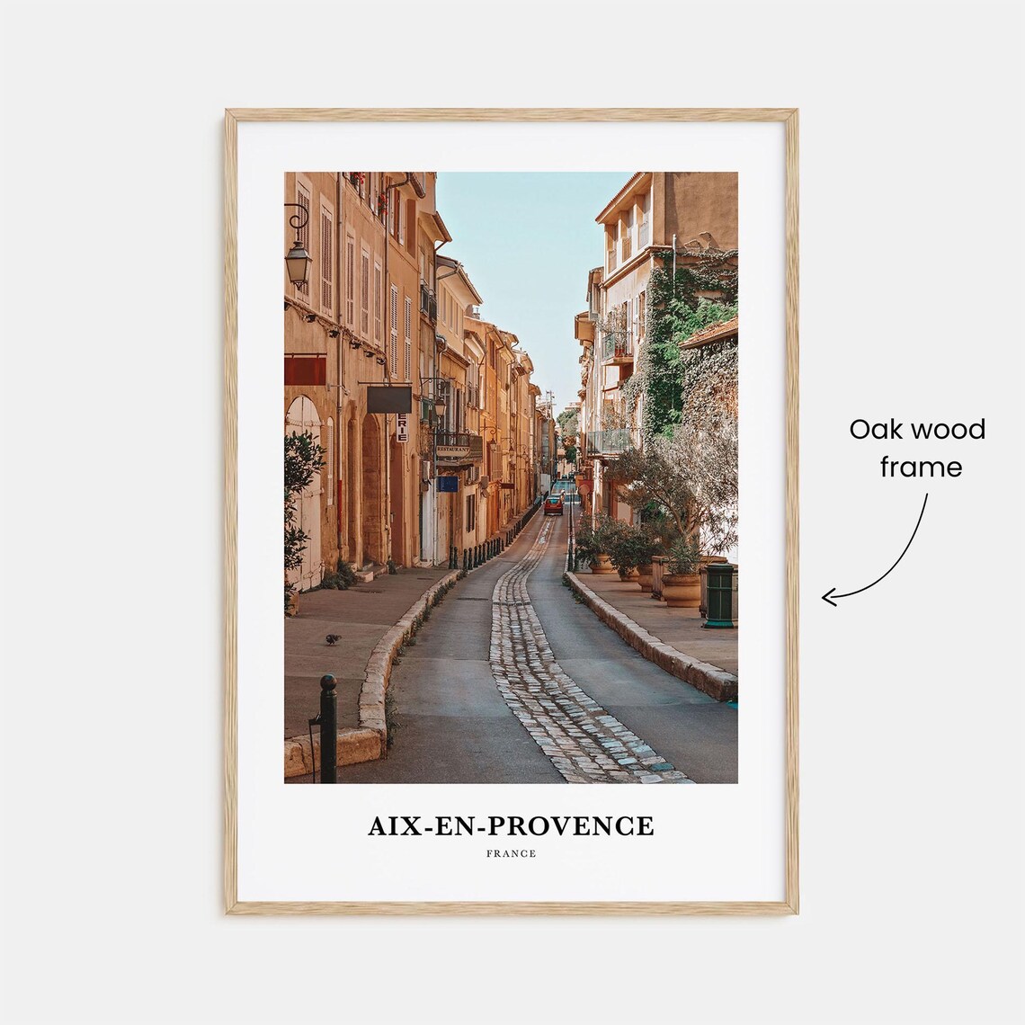 Aix-en-Provence France Old Town Cobblestone Street View Poster - Image 3