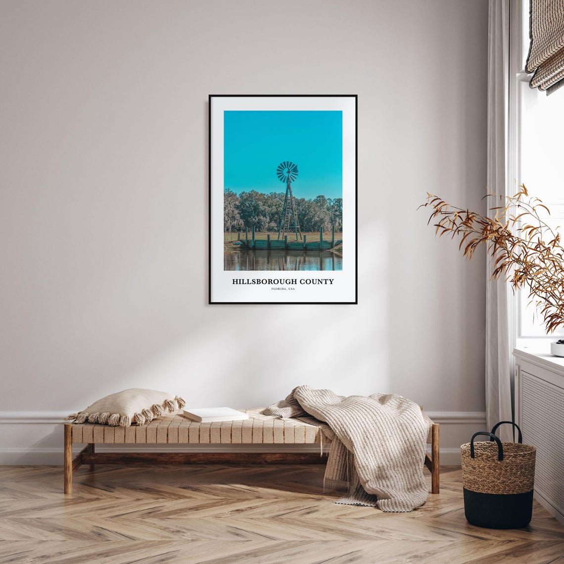 Hillsborough County Florida Windmill Pond Rural Photography Poster - Image 3