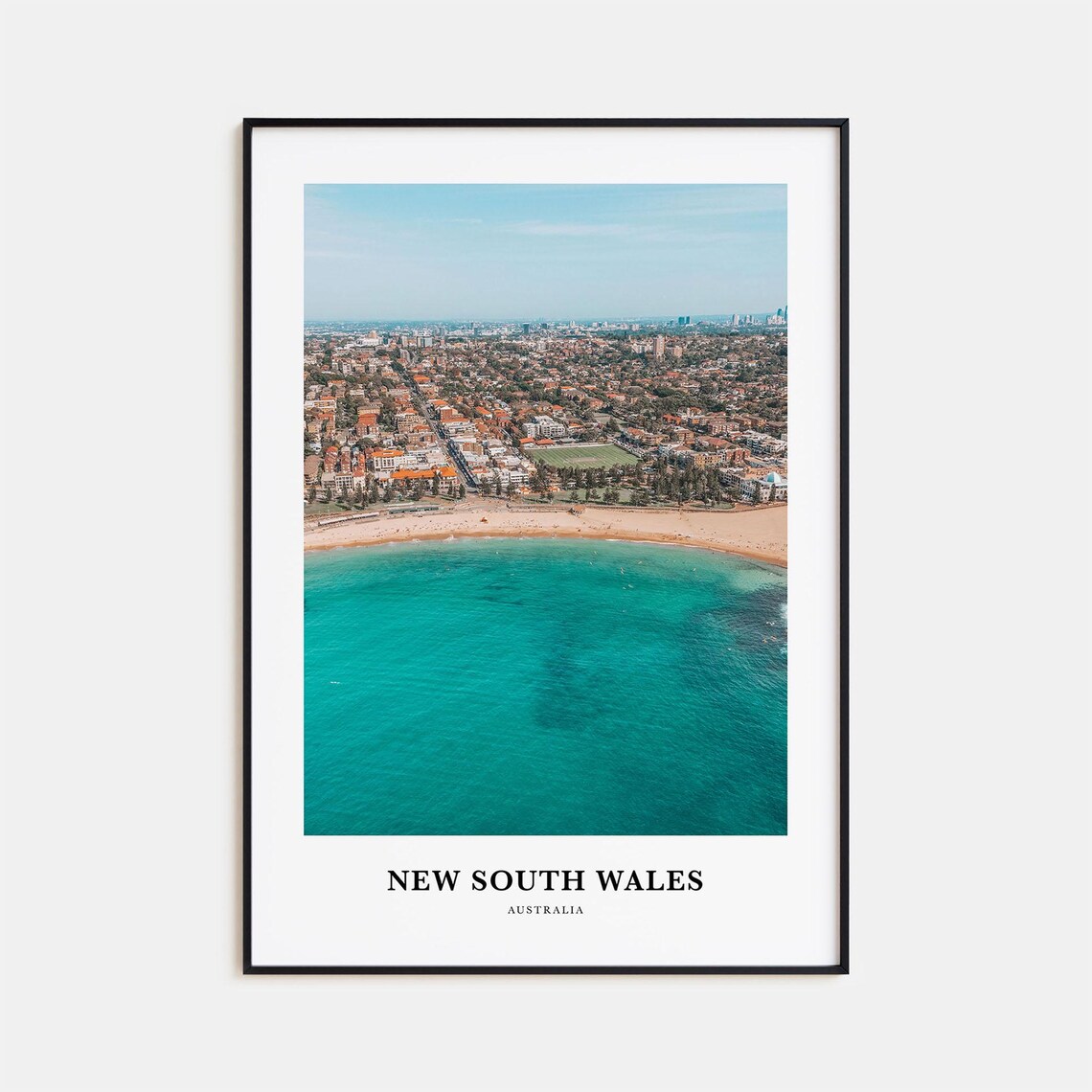 New South Wales Coastal Beach Aerial View Photo Travel Poster