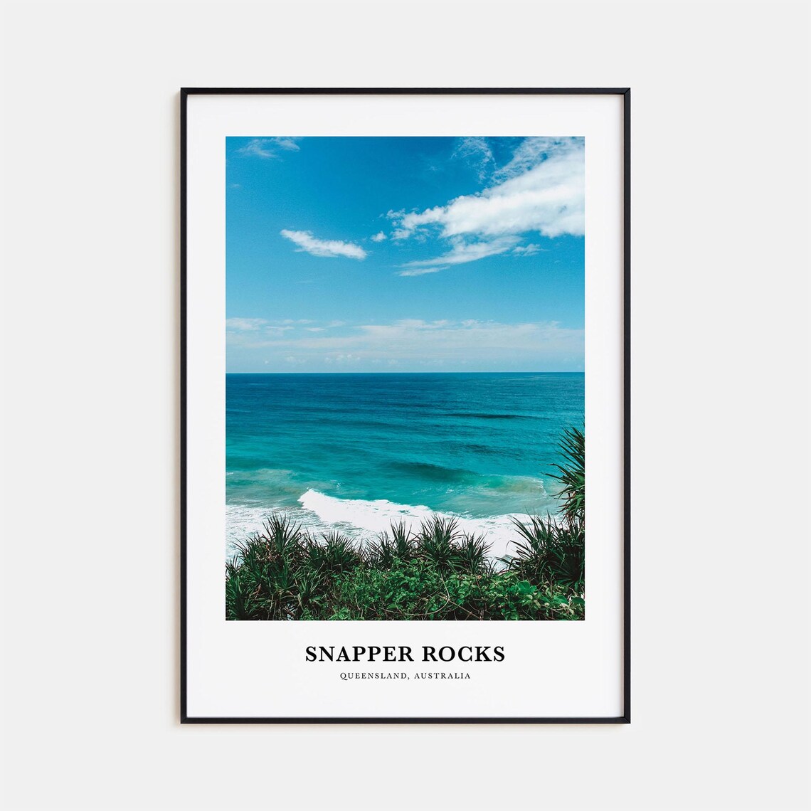 Snapper Rocks Travel Poster, Queensland Australia