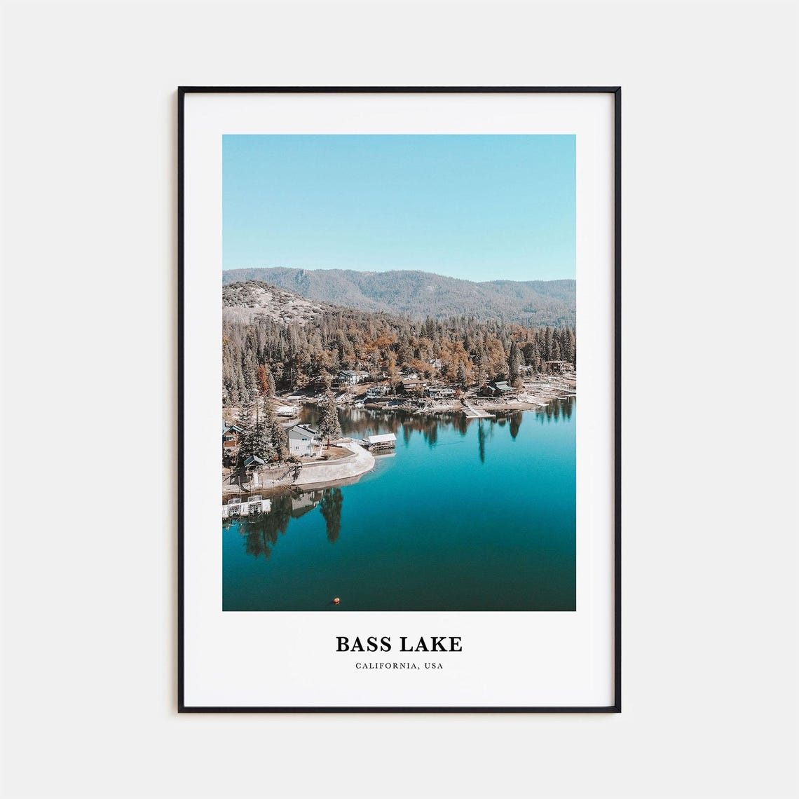 Bass Lake Print Bass Lake Photo Poster Bass Lake Travel Wall Art Bass Lake Map Print Bass Lake Photography Print California Usa