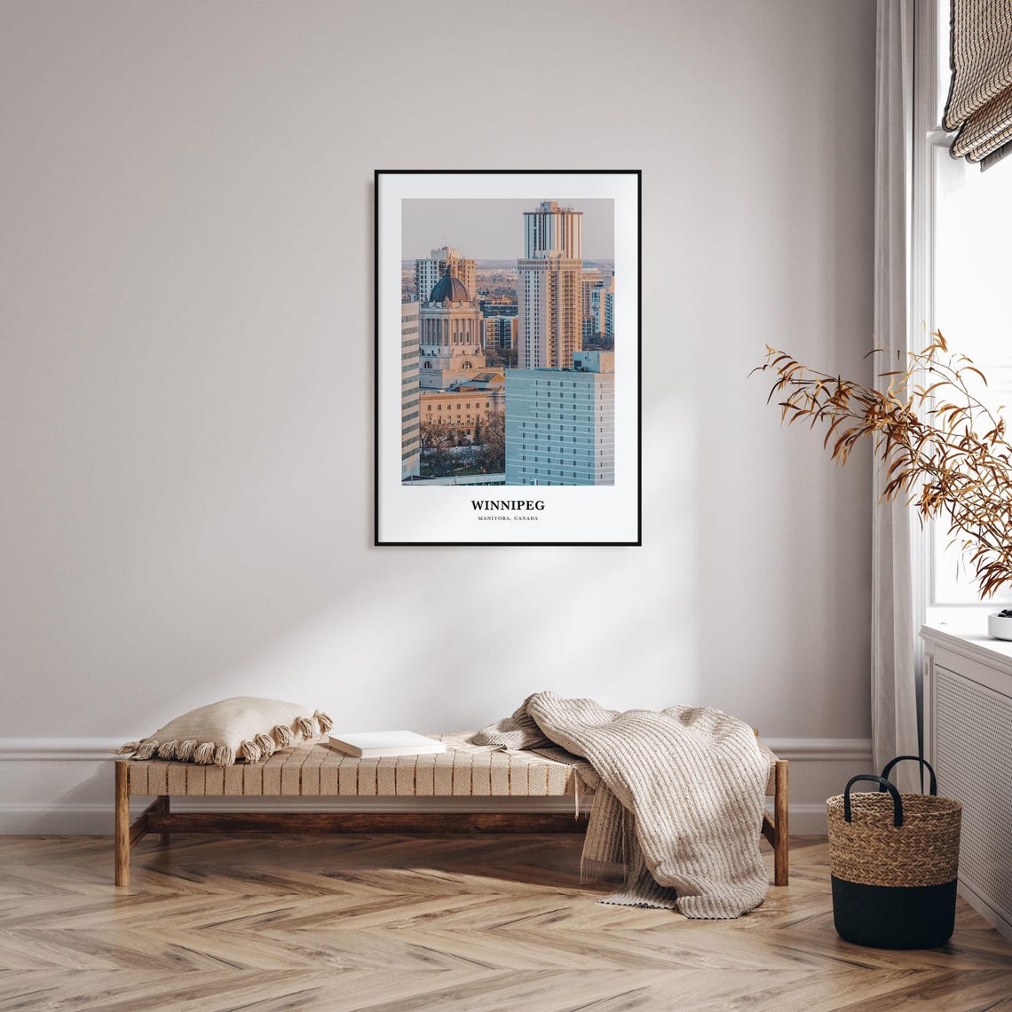Winnipeg Manitoba Skyline Golden Light Cityscape Photo Poster - Image 3