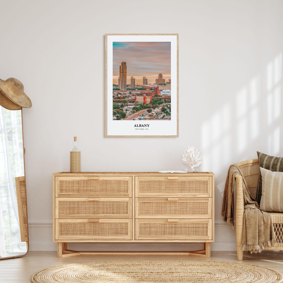 Albany New York State Capital City Skyline Sunset View Poster - Image 2