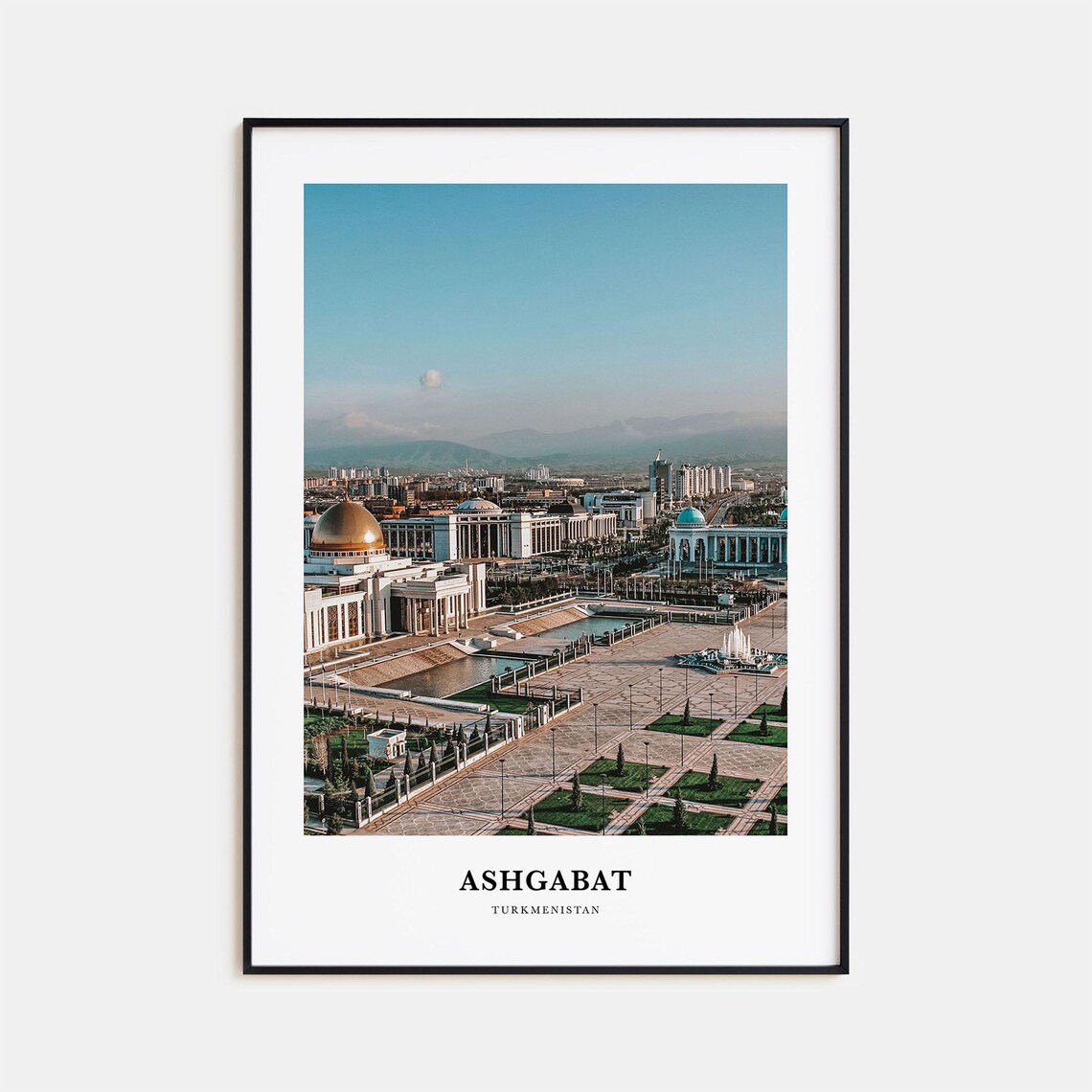 Ashgabat Turkmenistan City Skyline Golden Dome Photography Poster