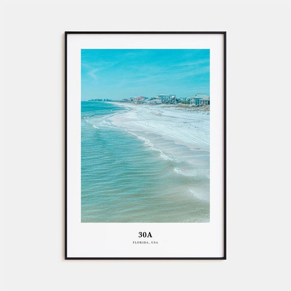 30A Florida Travel Poster, Travel Wall Art