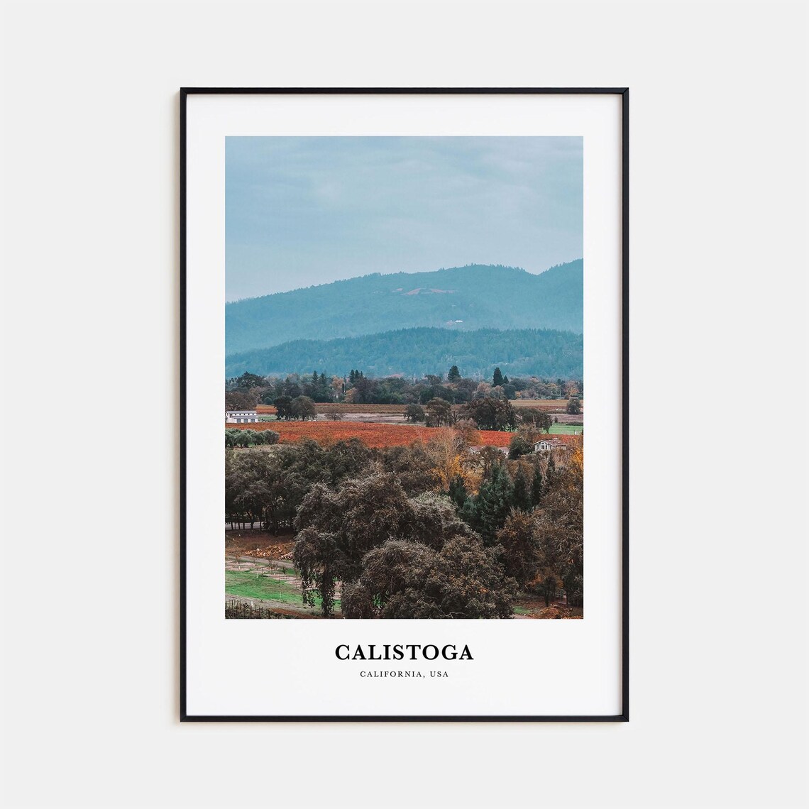 Calistoga Travel Poster, California USA Map Print