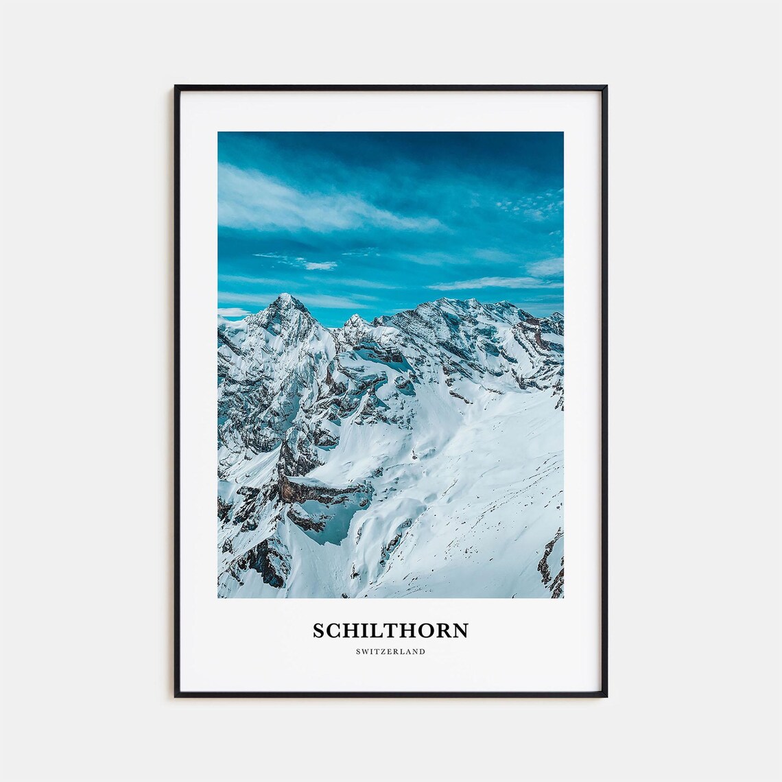 Schilthorn Switzerland Snow Covered Alpine Peaks Panorama Poster