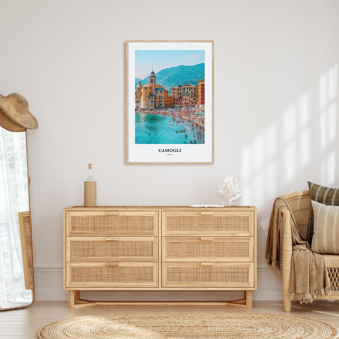 Camogli Italy Colorful Beachfront Buildings Summer Sea Photo Poster - Image 2