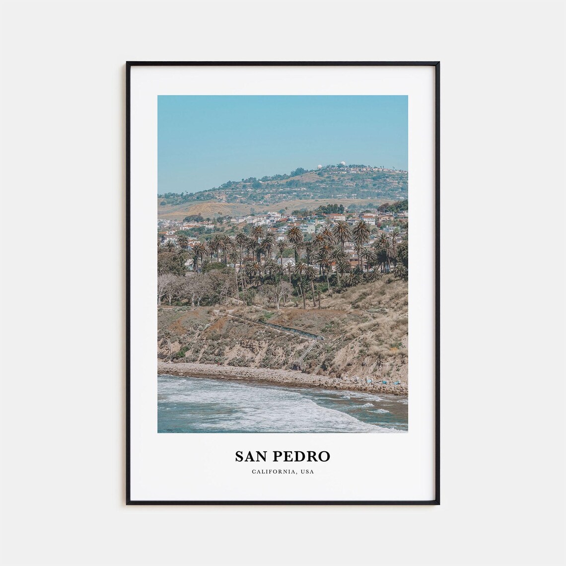 San Pedro California Travel Poster, Map Print