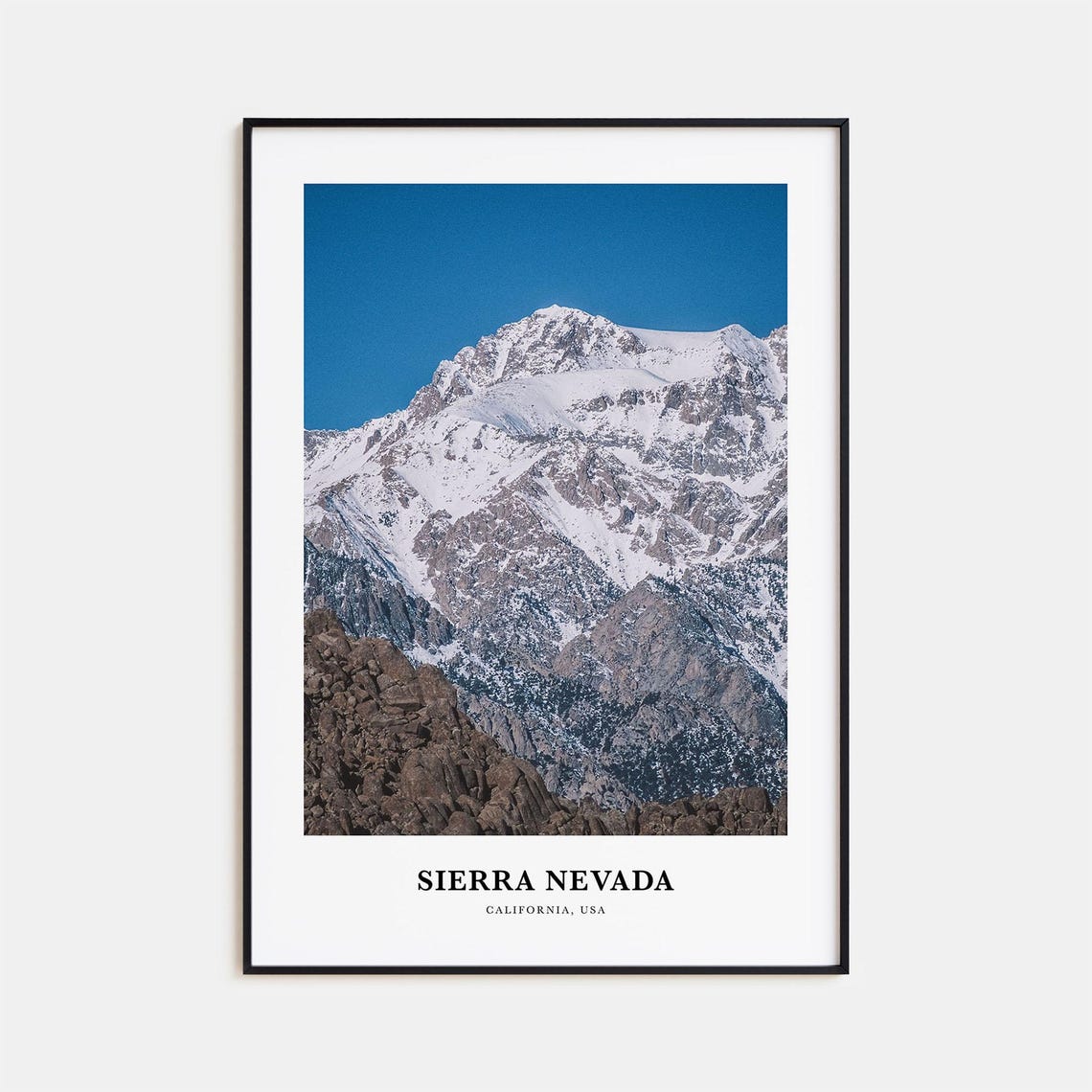 Sierra Nevada California Snowy Mountain Peak Photography Poster