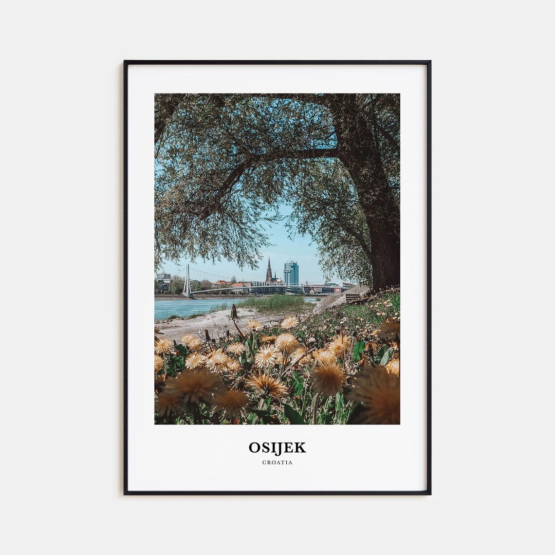 Osijek Travel Poster, Croatia Map Wall Art