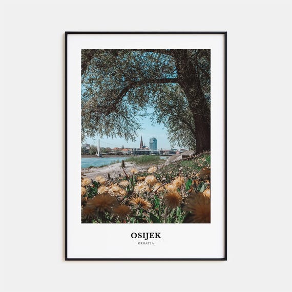 Osijek Travel Poster, Croatia Map Wall Art