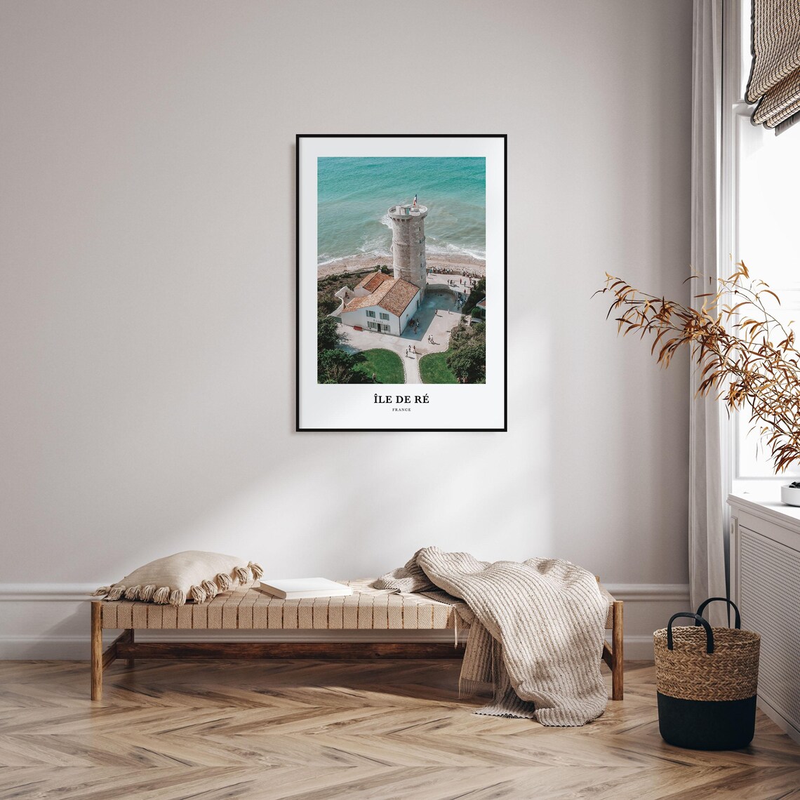 Ile de Re France Stone Lighthouse Coast Aerial Photography Poster - Image 3