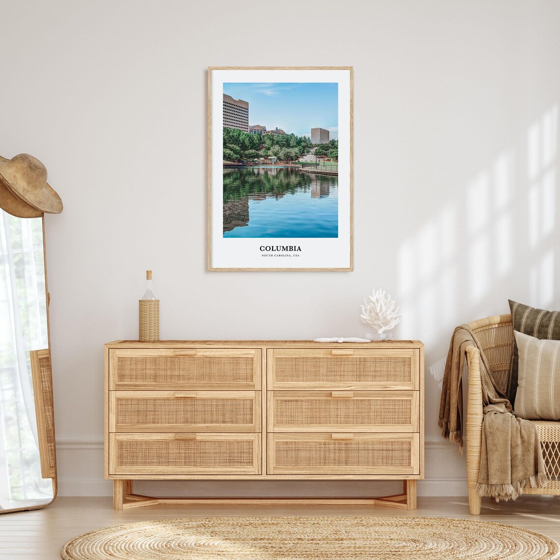 Columbia South Carolina Lakeside City Reflection Photo Poster - Image 2