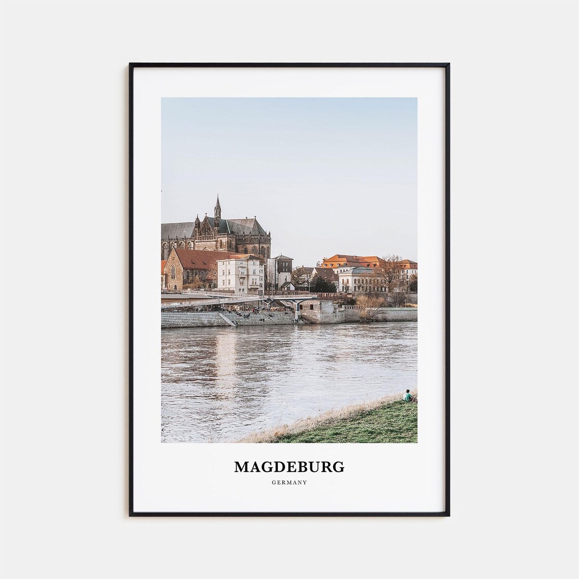 Magdeburg Germany Cathedral River Elbe Historic Old Town Travel Poster