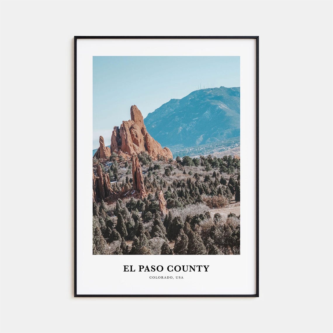 El Paso County Colorado Red Rock Formations Landscape Poster