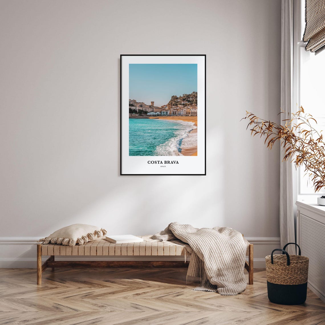 Costa Brava Spain Beach With Old Town And Castle Walls Poster - Image 4