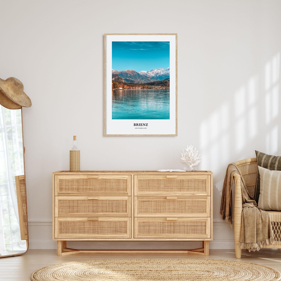 Brienz Switzerland Turquoise Lake Village Alpine View Poster - Image 2