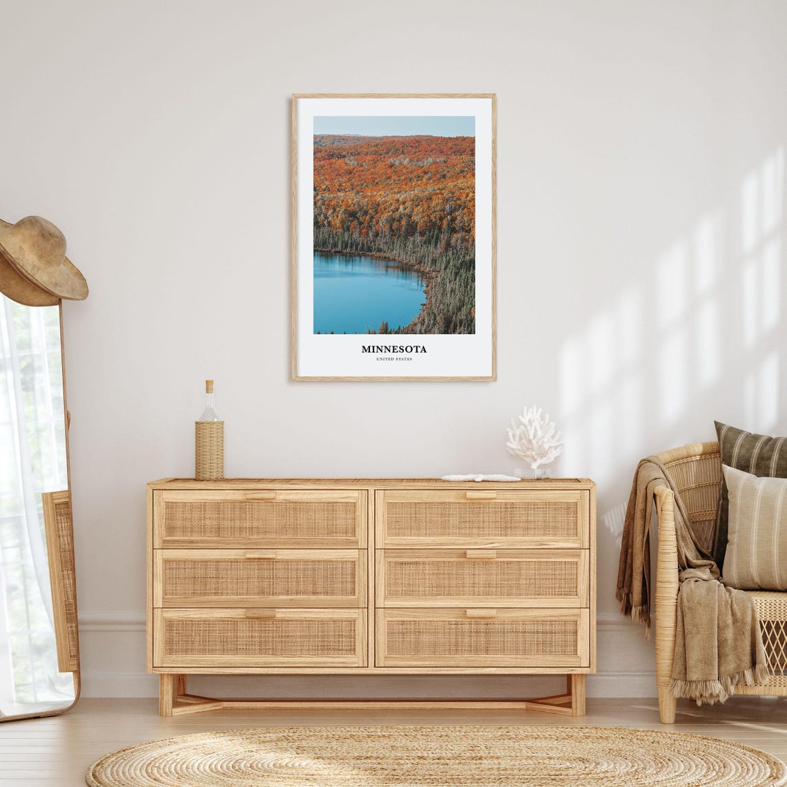 Minnesota Fall Foliage Lake Reflection Autumn Photography Poster - Image 2