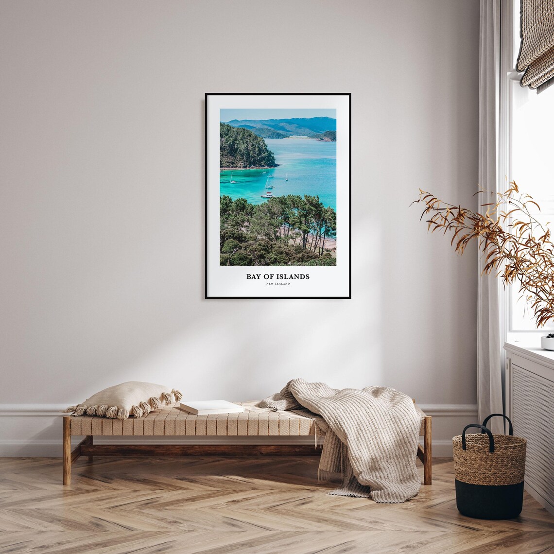 Bay of Islands New Zealand Turquoise Bay Sailboats Scenic Poster - Image 3